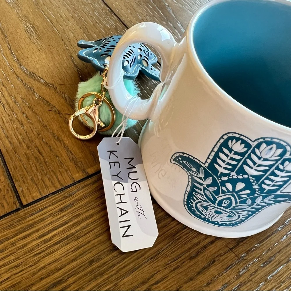 Bohemian Hamsa Mug Hamsa keychain Bonus NWT - Picture 7 of 11